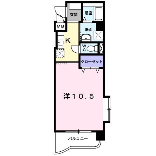 エヴァーグリーンM(1K/3階)の間取り写真
