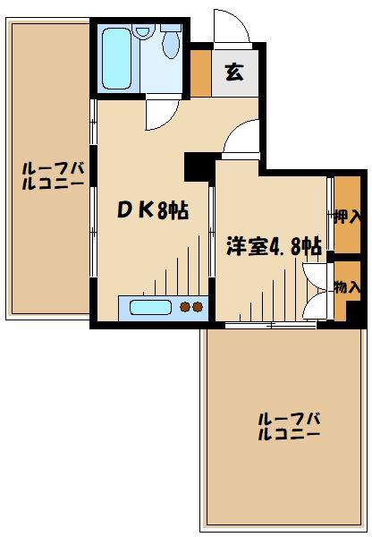 シャトレー町田ガーデン(1DK/6階)の間取り写真
