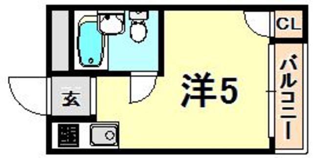 リオーラ神戸(ワンルーム/5階)の間取り写真