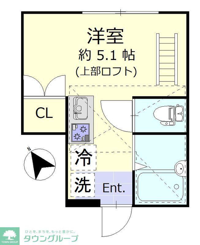 ベルエクラ羽田(ワンルーム/1階)の間取り写真
