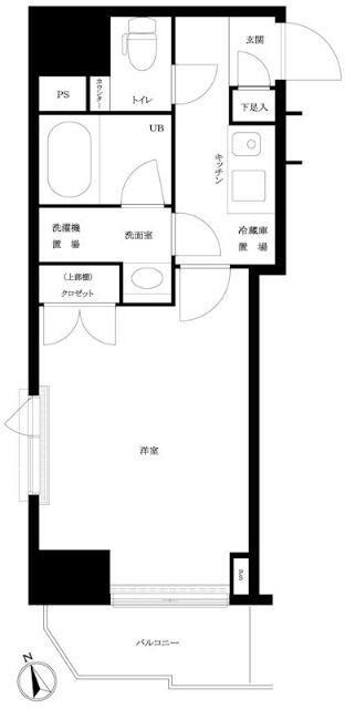 ルーブル新宿原町(1K/4階)の間取り写真