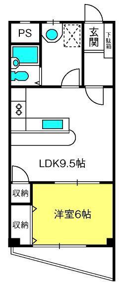 エクセルハイツ蓮田(1LDK/2階)の間取り写真