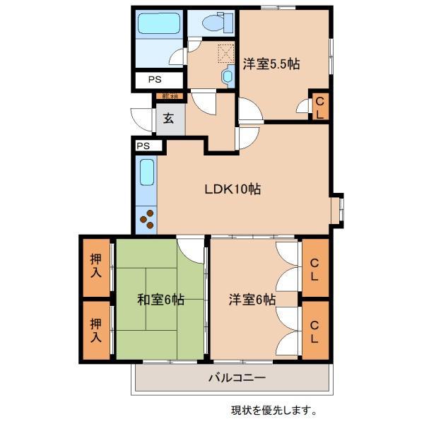 NEO21(3DK/2階)の間取り写真
