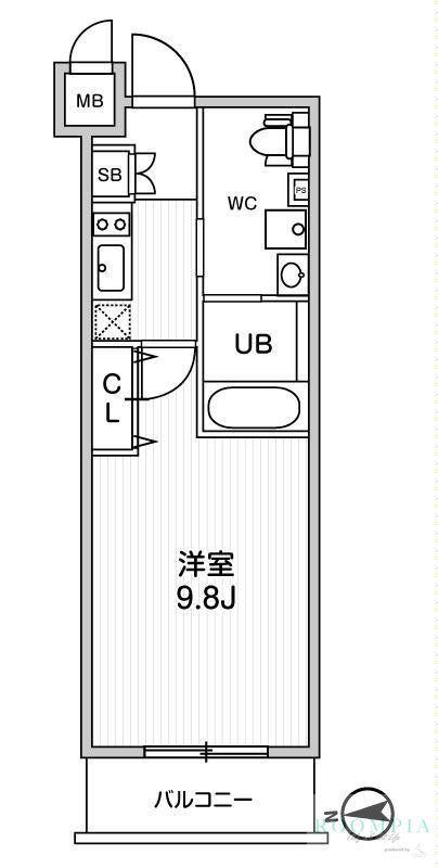 ALTERNA中野(1K/7階)の間取り写真