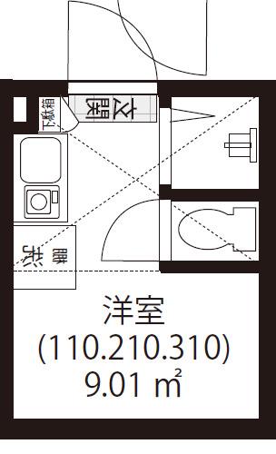 GARUNA OKUBO(ワンルーム/2階)の間取り写真