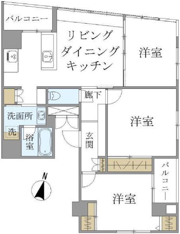 アラモードグラン御池(3LDK/7階)の間取り写真