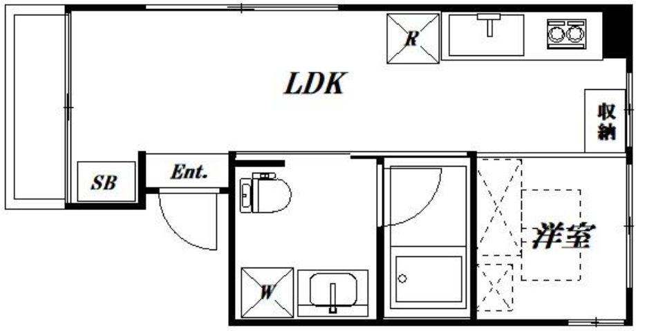 ルミナス渋谷本町(1LDK/2階)の間取り写真