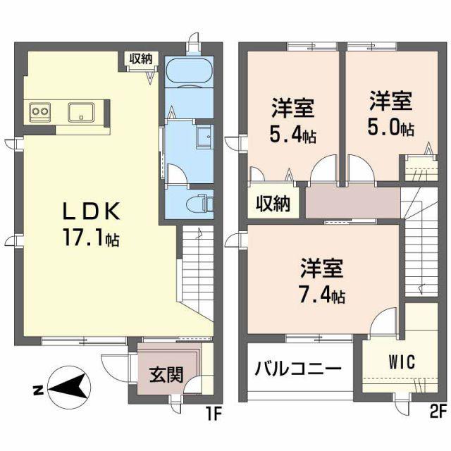 ラフォーレIII A(3LDK/1階)の間取り写真