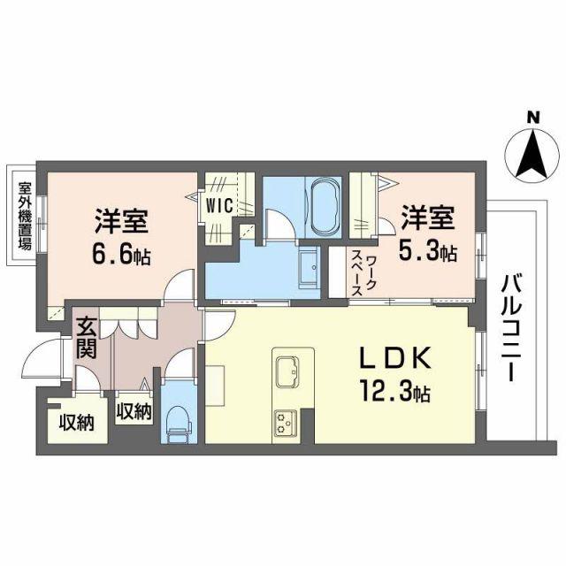 リオリエントスティール(2LDK/3階)の間取り写真