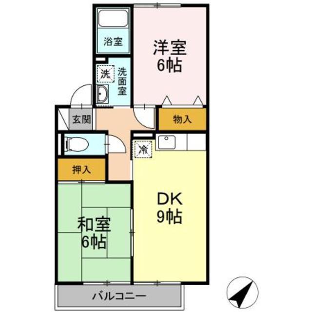 セジュールベスタ(2DK/1階)の間取り写真