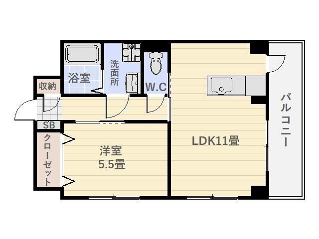 レジェンド・K(1LDK/4階)の間取り写真