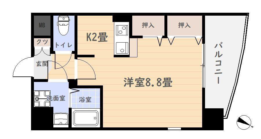 サンシャイン土器屋(1K/8階)の間取り写真