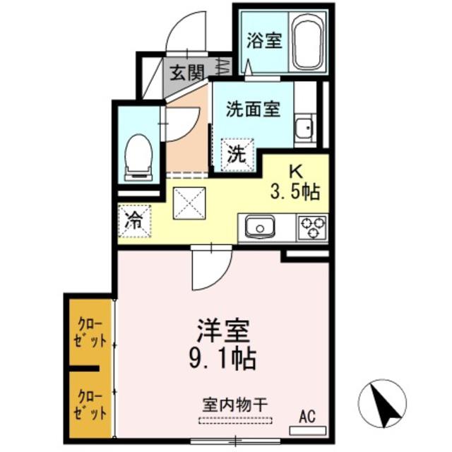 上越新幹線 長岡駅 徒歩23分 2階建 築12年(1K/1階)の間取り写真
