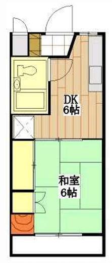 ミーテルーチェ坪井II(1DK/1階)の間取り写真