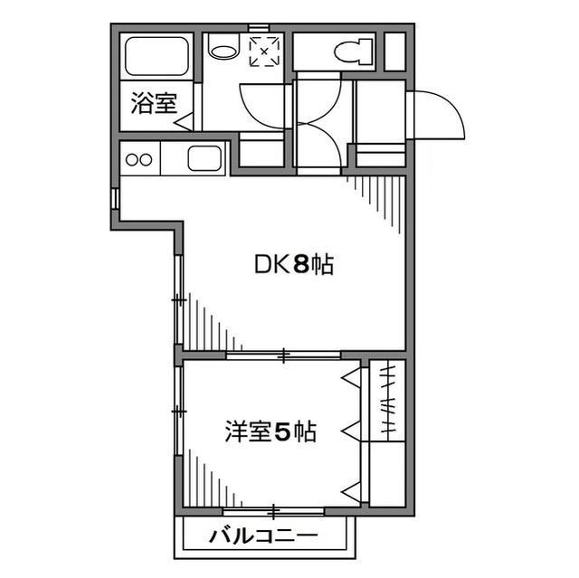 メゾンドピネド(1DK/2階)の間取り写真