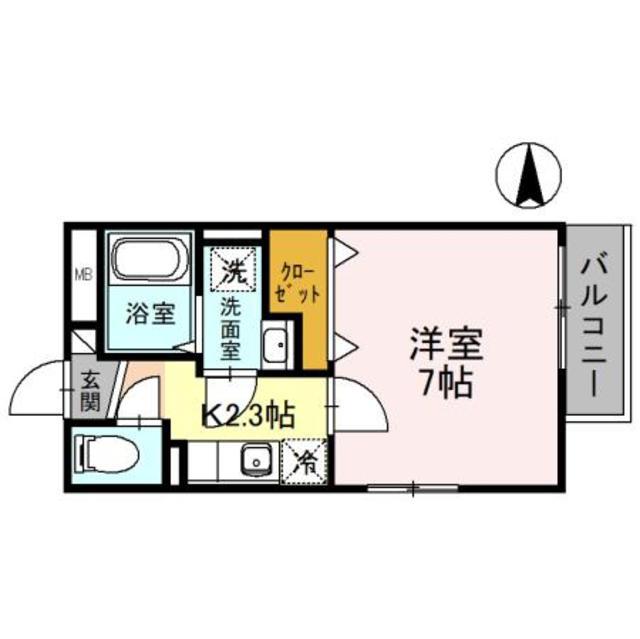 トレーデ(1K/1階)の間取り写真