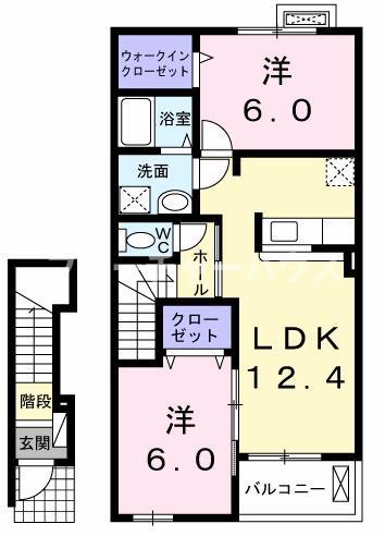 ヴィオラプリート(2LDK/2階)の間取り写真