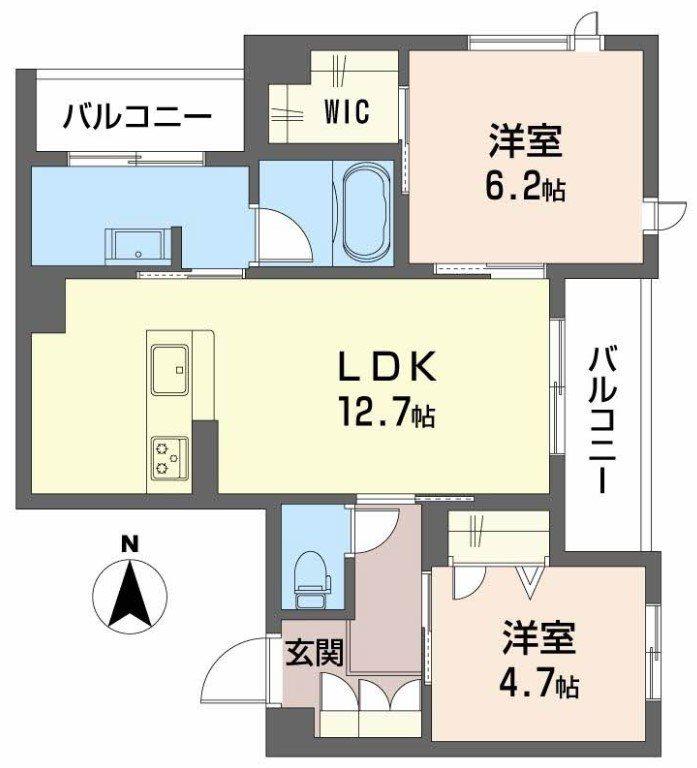 シャーメゾン大晶(2LDK/2階)の間取り写真