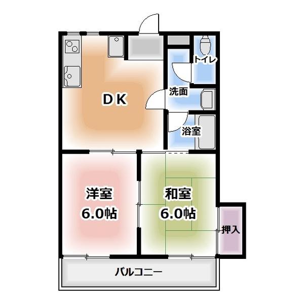 シェ・モア師勝(2DK/1階)の間取り写真
