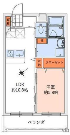 VILLA PORTOFINO(1LDK/3階)の間取り写真