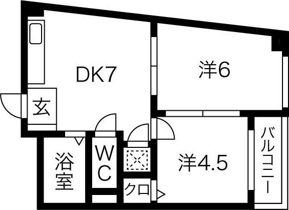 明治第3ビル(2DK/5階)の間取り写真