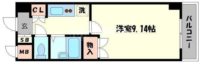 桜川ゼンシンBLD(1K/5階)の間取り写真