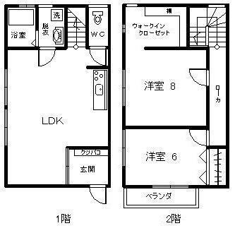 サニーハウス海咲(2SLDK/1階)の間取り写真