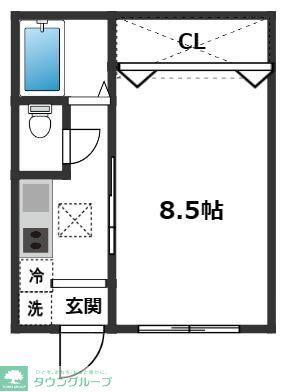 アイル富士見(1K/1階)の間取り写真