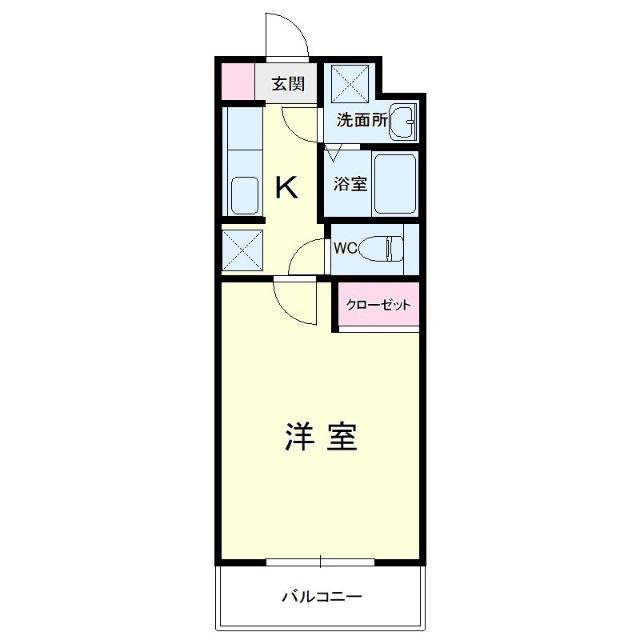LAND FAIRLY(1K/2階)の間取り写真