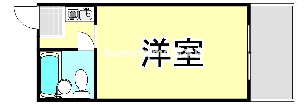 クレアドル芦屋西(ワンルーム/4階)の間取り写真