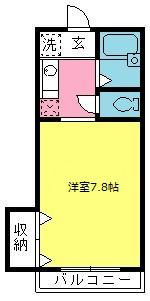 ハイツひばり(1K/1階)の間取り写真