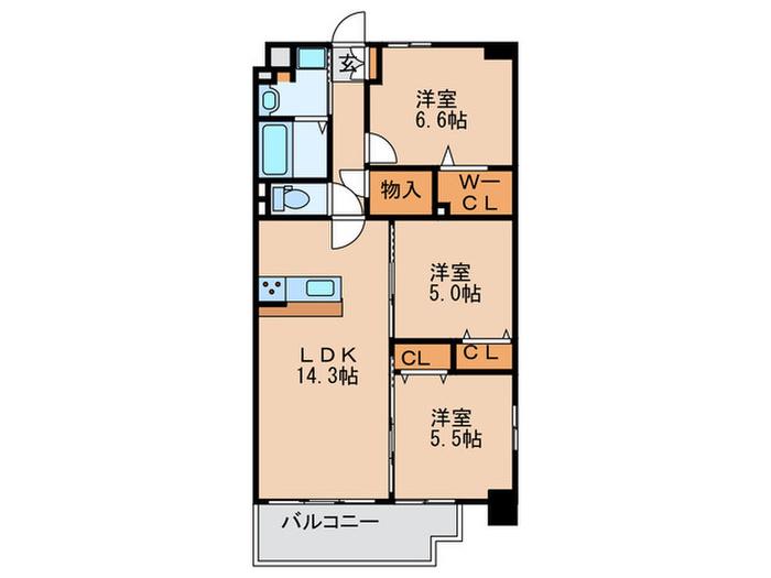 GRAND JETE(3LDK/8階)の間取り写真