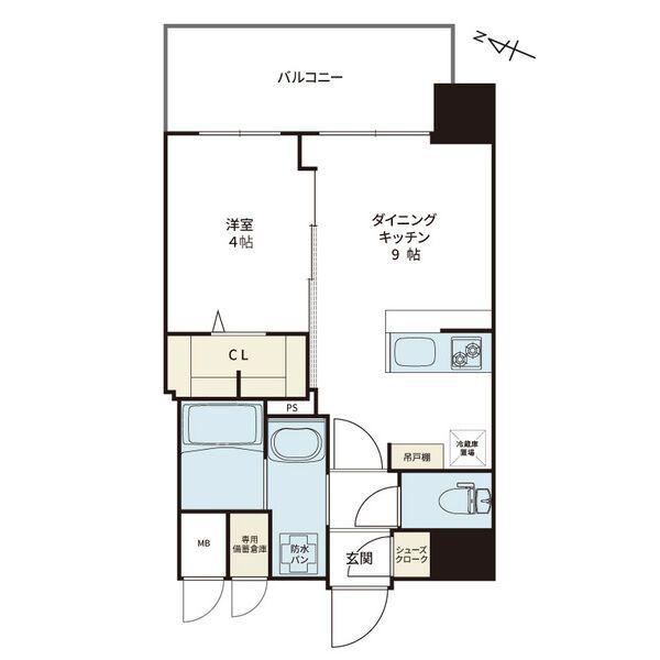 NEコート甲南町(1LDK/7階)の間取り写真