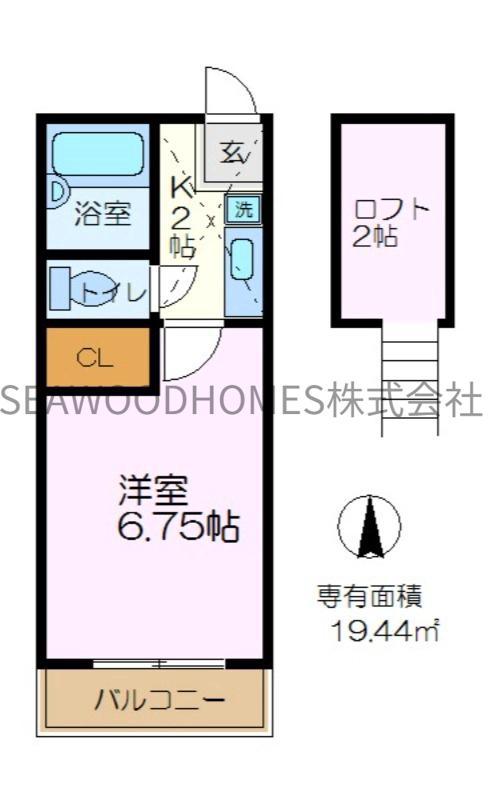 ドルチェM(1K/2階)の間取り写真