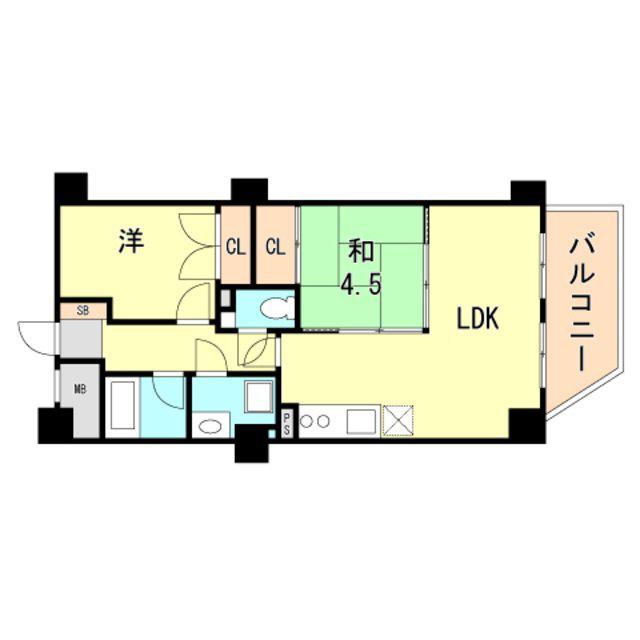 メゾンフローラ(2LDK/5階)の間取り写真
