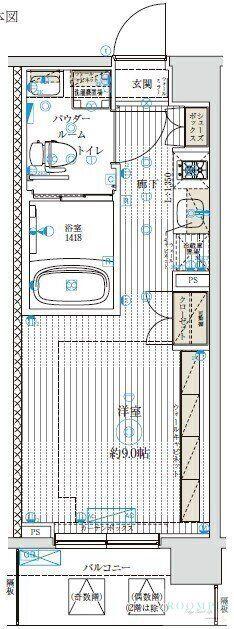 ブライズ中野哲学堂(ワンルーム/7階)の間取り写真