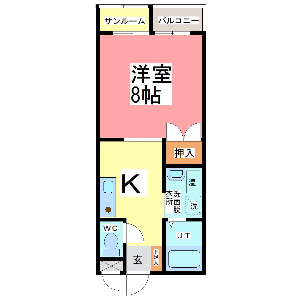 アネックス医大前(1K/3階)の間取り写真