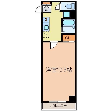 パルクビル(1K/4階)の間取り写真