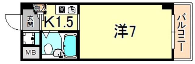 トレビアンコート(1K/2階)の間取り写真