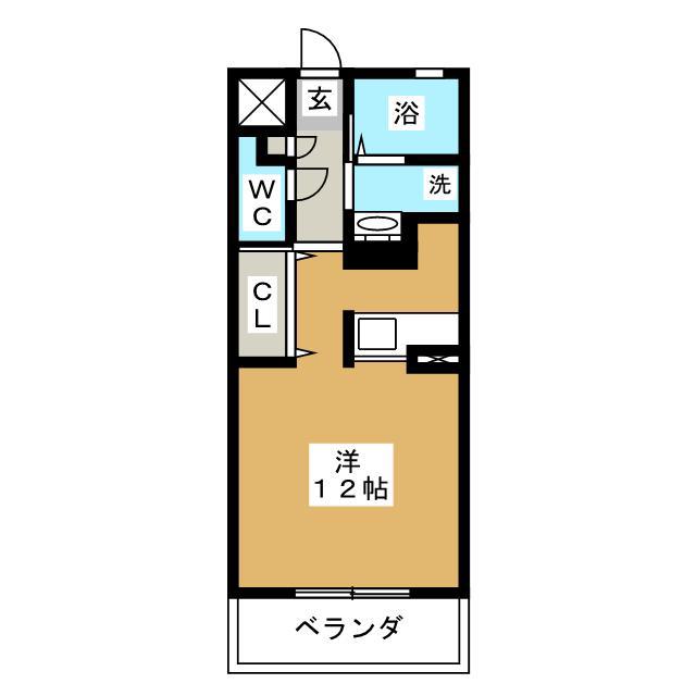 GARNISH I(ワンルーム/1階)の間取り写真
