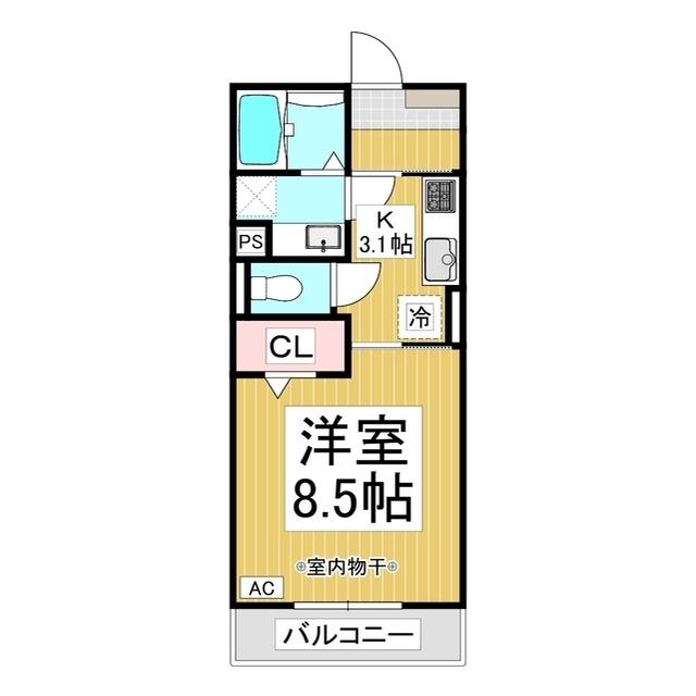 レジデンス令和(1K/3階)の間取り写真