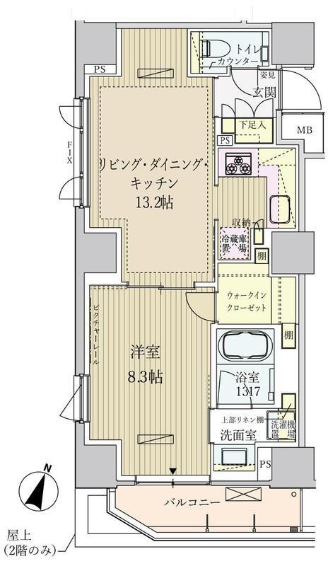 パークアクシス赤坂見附(1LDK/3階)の間取り写真