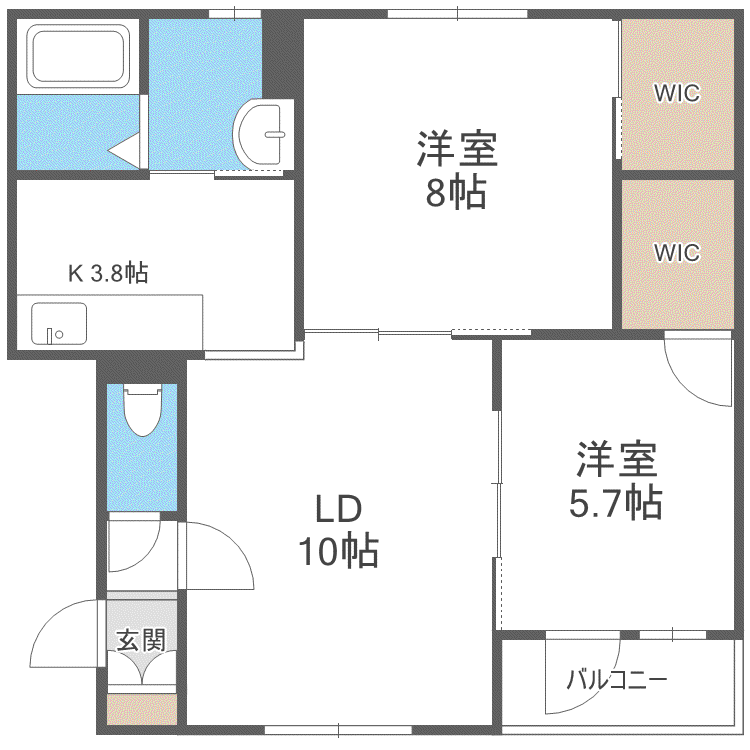 LAULEA(2LDK/2階)の間取り写真
