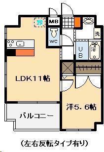 アルテマイスター大工町(1LDK/4階)の間取り写真