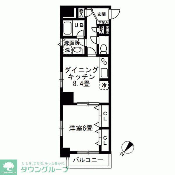 L.Oマンション(1DK/5階)の間取り写真