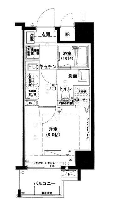ハーモニーレジデンス池袋002(1K/4階)の間取り写真