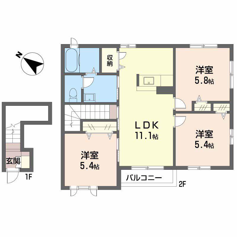 シャーメゾン彩(3LDK/2階)の間取り写真