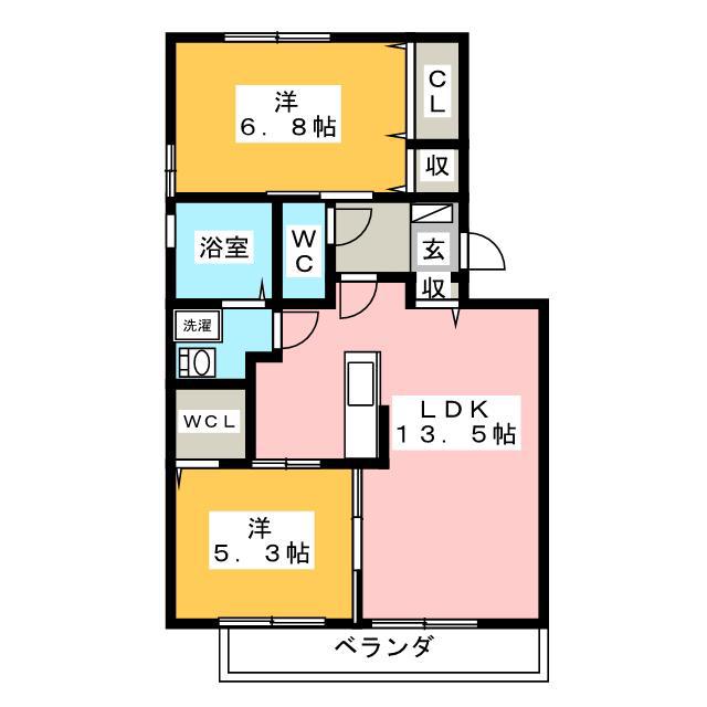 サンライズガーデン(2LDK/3階)の間取り写真