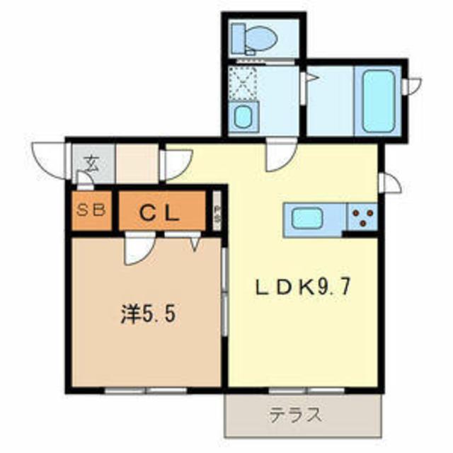 ガーデンハイツ(1LDK/1階)の間取り写真