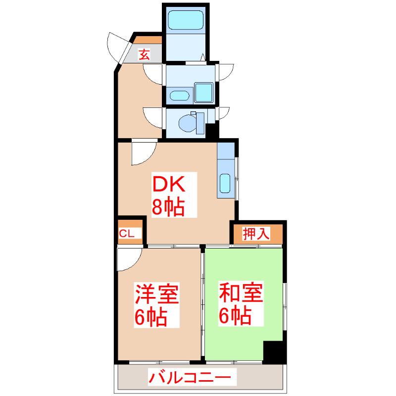 シーポート惟神(2DK/5階)の間取り写真